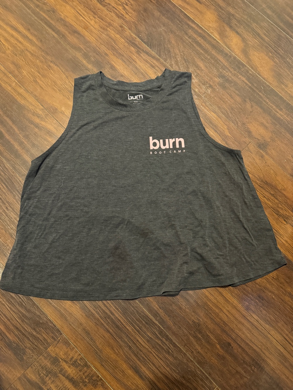 Burn Boot Camp Charcoal Logo Tank